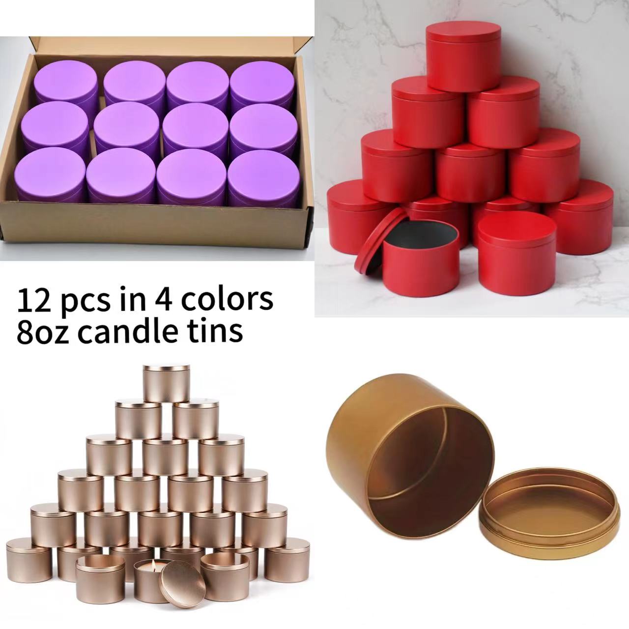 Candle Making Glass - 12pcs 4oz Metal Candle Tins with