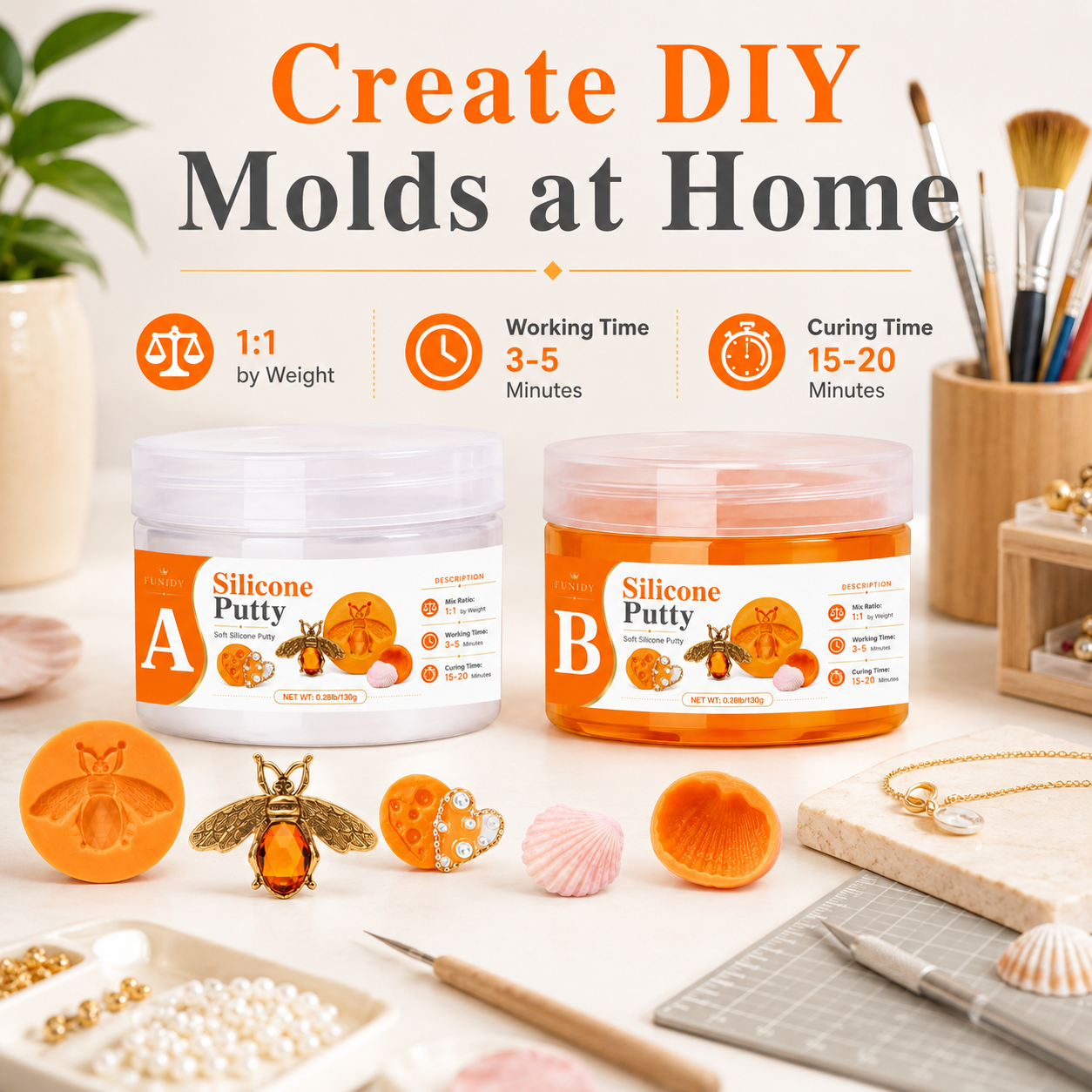 Candle Making Activity - SILICONE PUTTY Making Kit, Fast Curing,