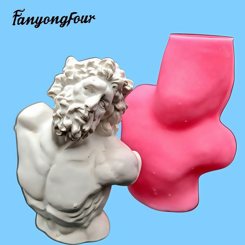Candle Mold Silicone - Laokong half body silicone mold, gypsum