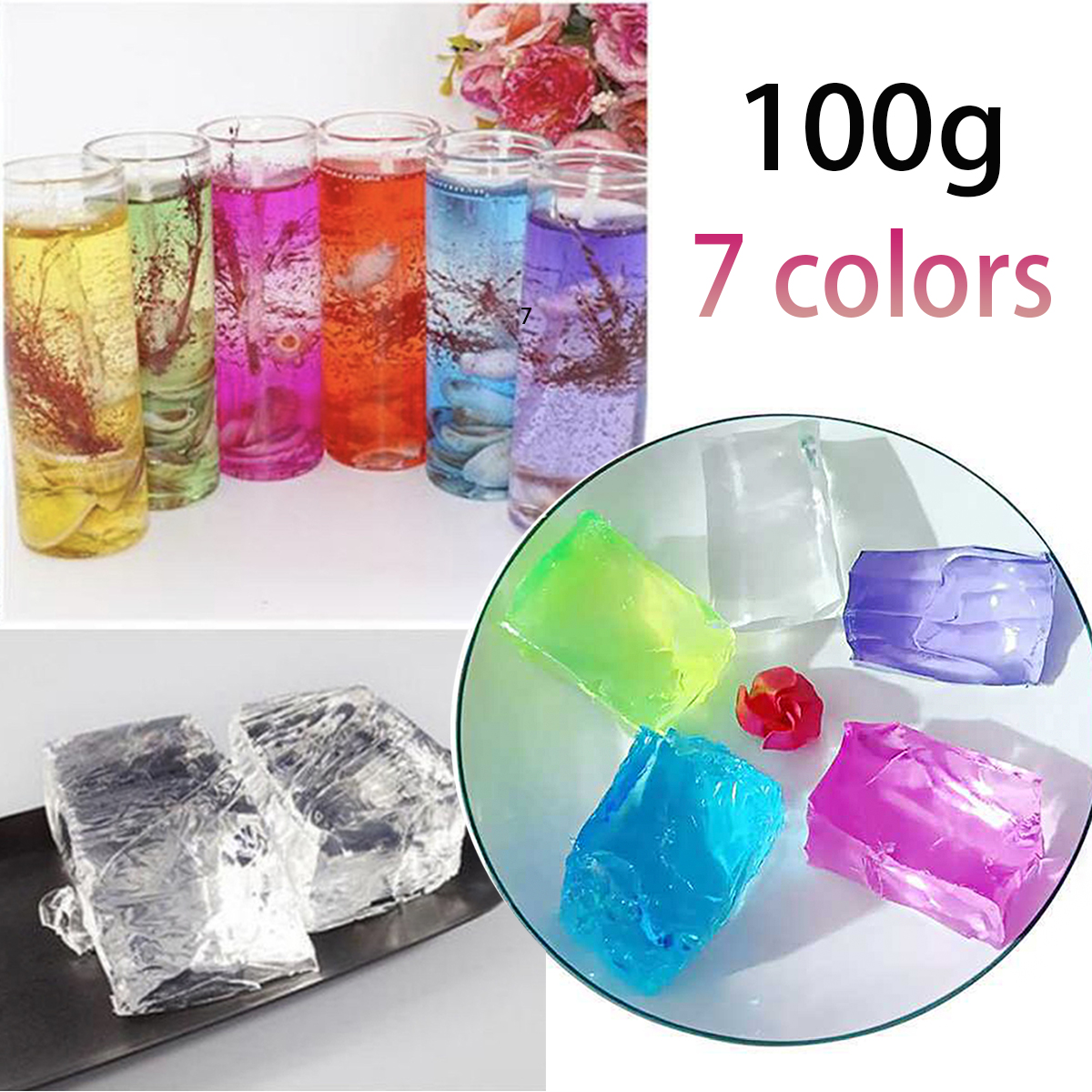 Candle Making Fragrances - 100G 7Colors Jelly Wax DIY Handmade