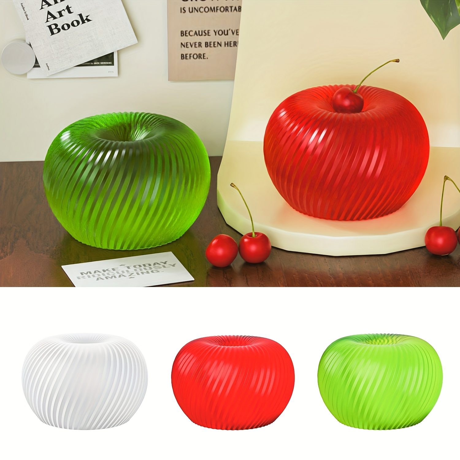 Candle Making Moulds - A trendy red apple silicone mold