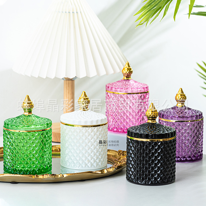 Stained Glass Storage Jar with - Candle Making Glass ulasan dan harga