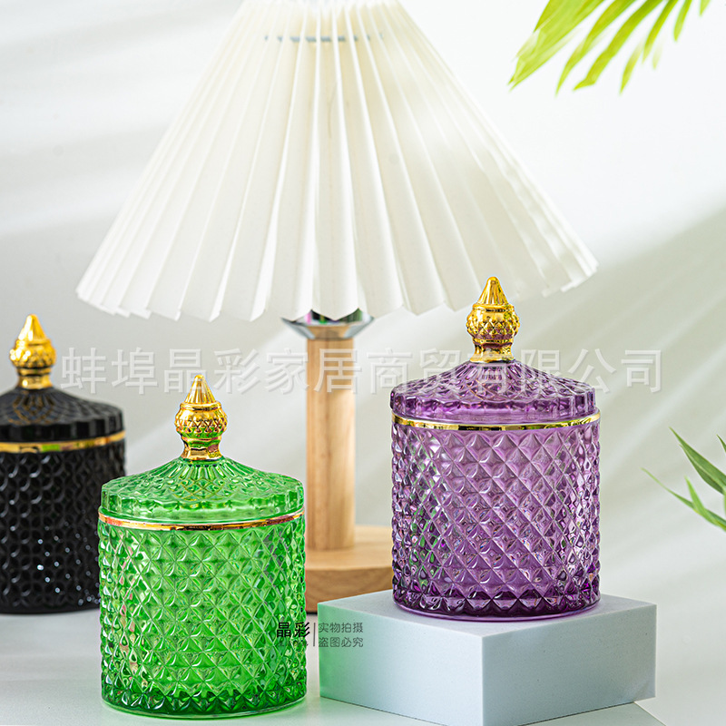 Stained Glass Storage Jar with - Candle Making Glass ulasan dan harga