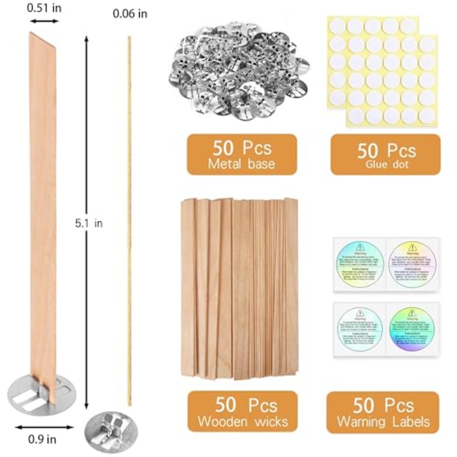 200 Pcs Thicked Wood Candle Wi - Candle Making Homewood ulasan dan harga