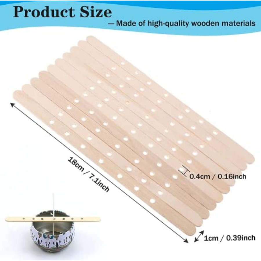 100pcs Wooden Candle Wick Hold - Candle Making Homewood ulasan dan harga