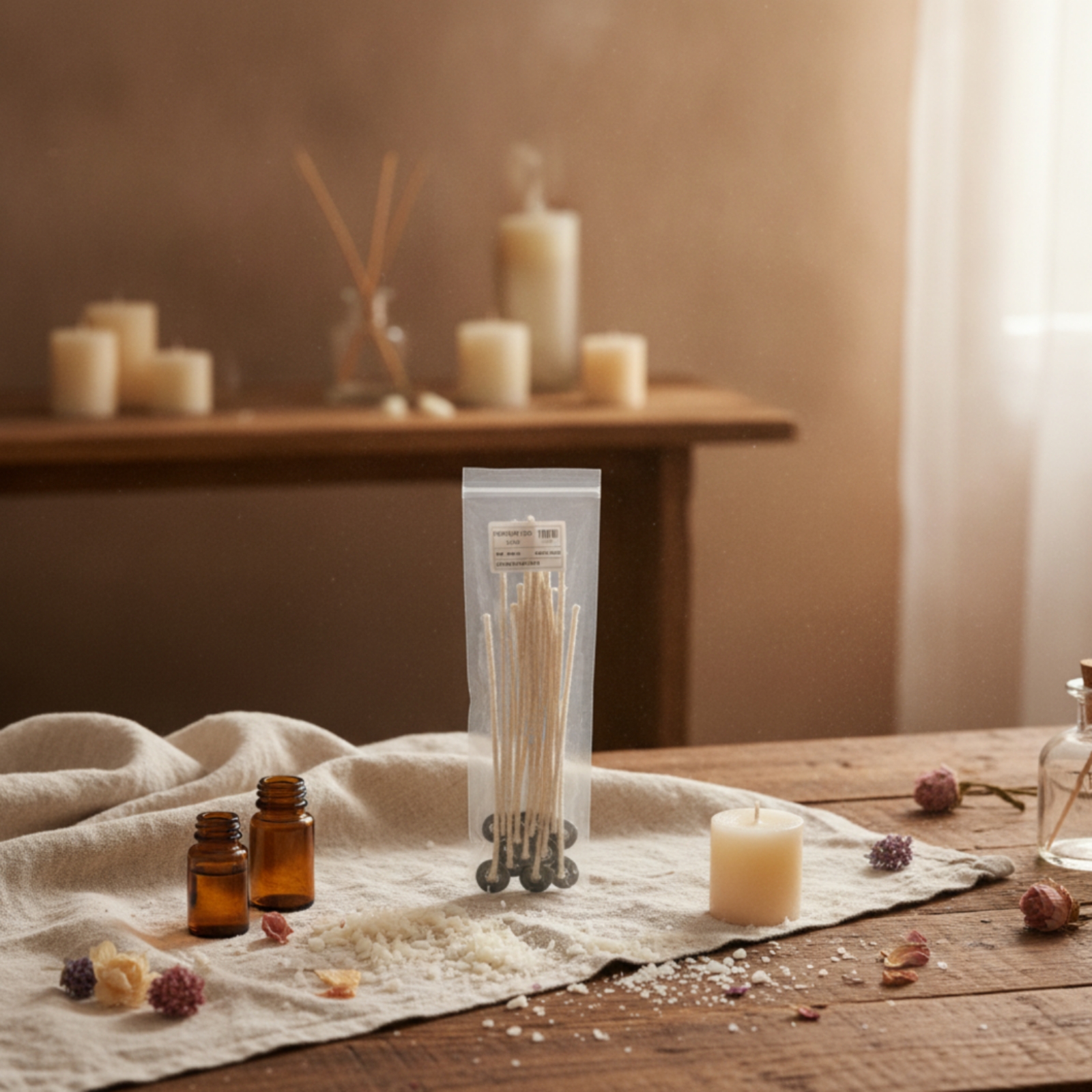 10 Pieces Candle Wick Smokeles - Cotton Wick Pre Tabbed ulasan dan harga