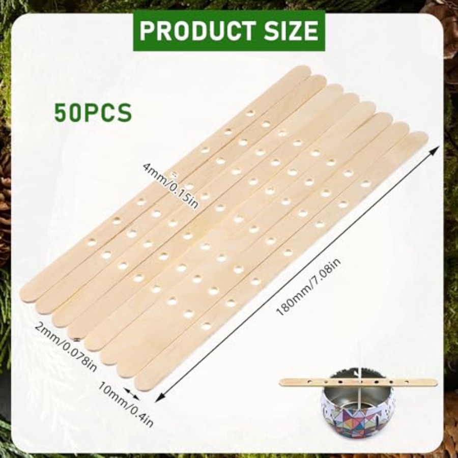 Wooden Candle Wick Holders 50  - Candle Making Homewood ulasan dan harga