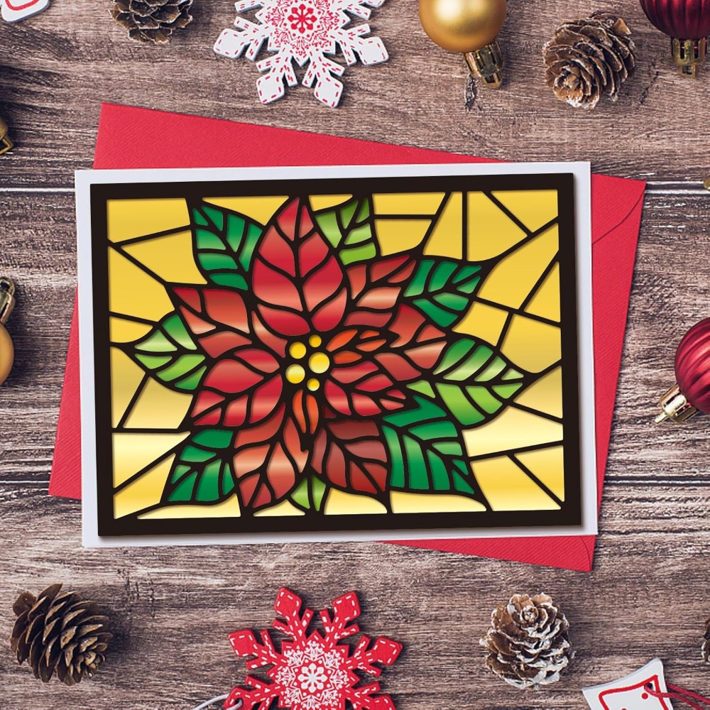 Glass Poinsettia Frame Cutting - Candle Making Glass ulasan dan harga