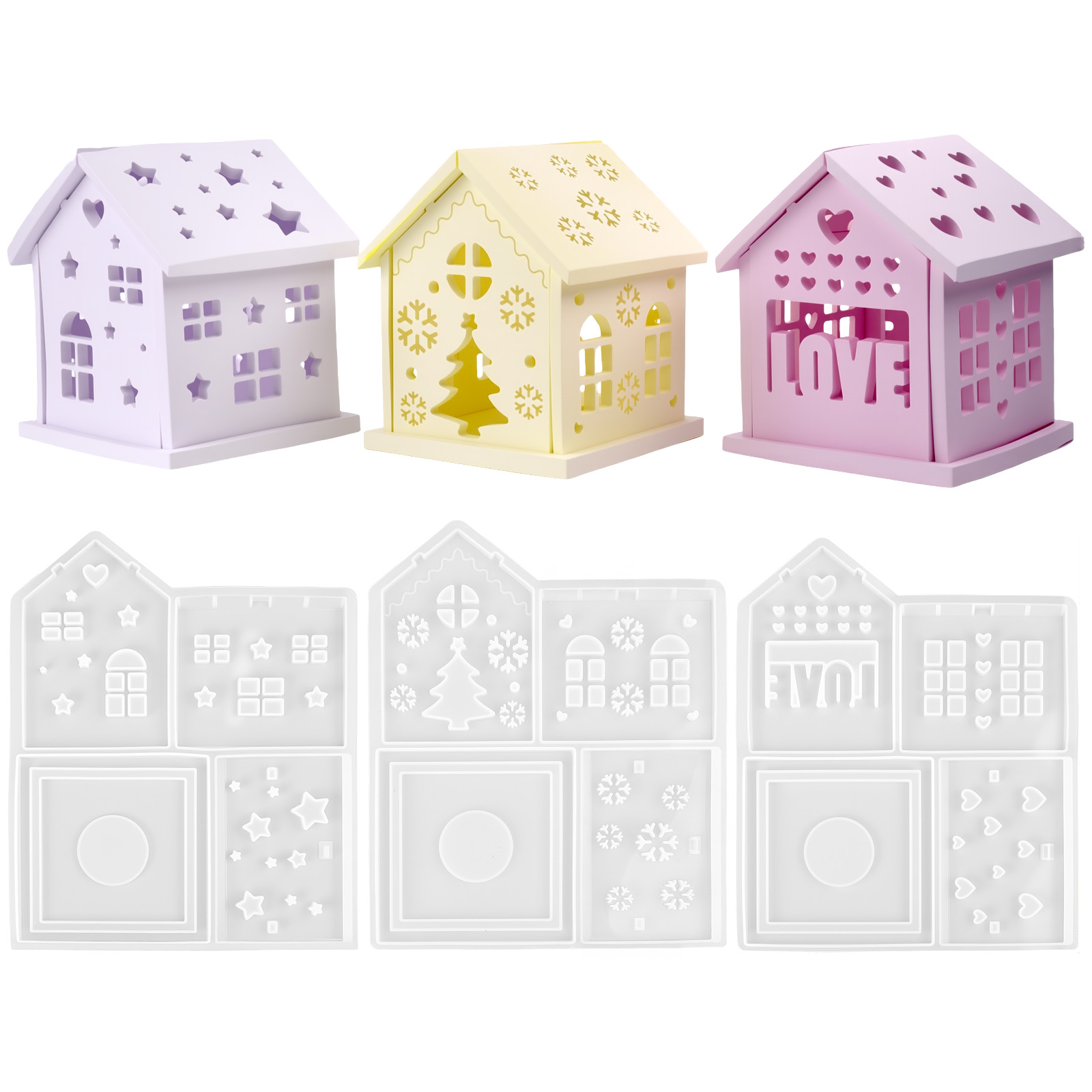 3D House Silicone Mold DIY Chr - Candle Making Moulds ulasan dan harga