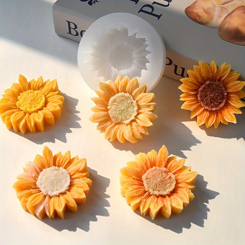 Vibrant 3D Sunflower Silicone  - Candle Making Moulds ulasan dan harga