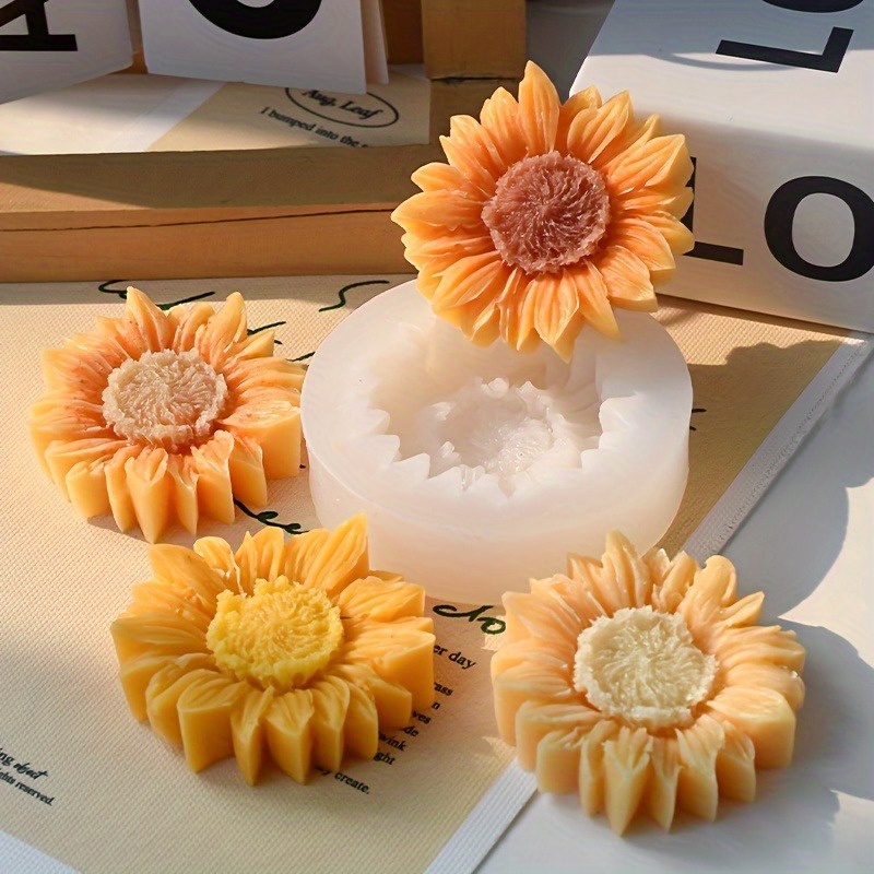 Vibrant 3D Sunflower Silicone  - Candle Making Moulds ulasan dan harga