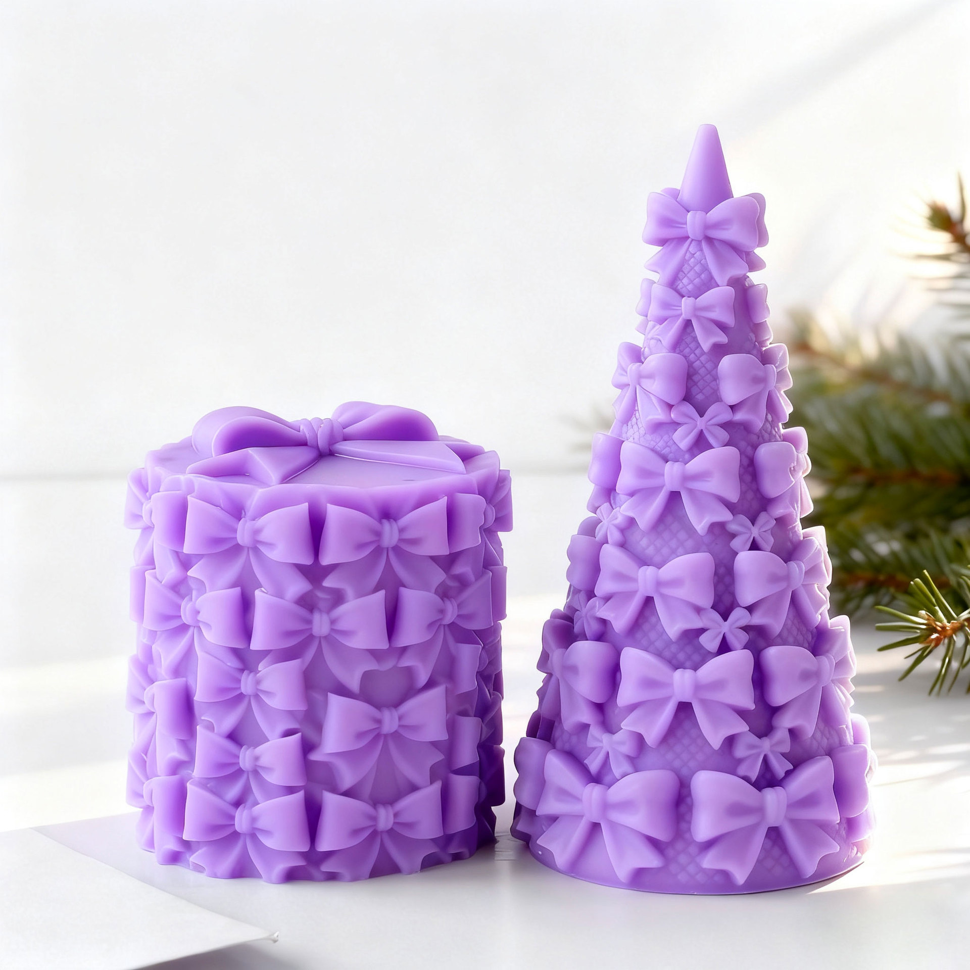 3D Bow Tie Christmas Tree Gift - Kraft Box Candle ulasan dan harga