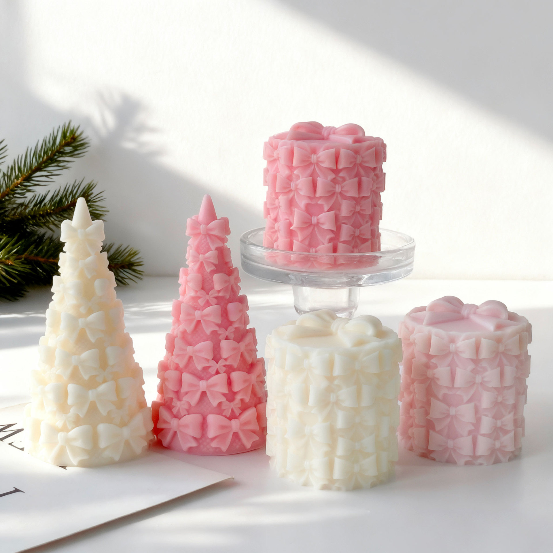 3D Bow Tie Christmas Tree Gift - Kraft Box Candle ulasan dan harga