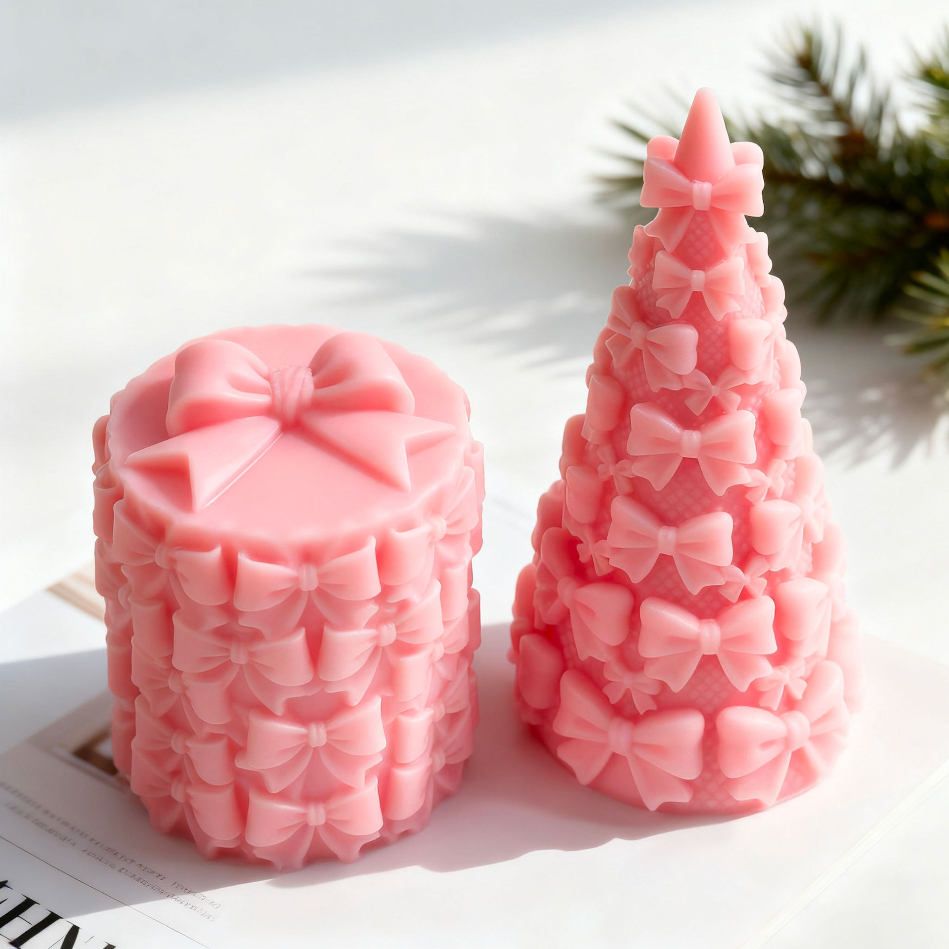 3D Bow Tie Christmas Tree Gift - Kraft Box Candle ulasan dan harga