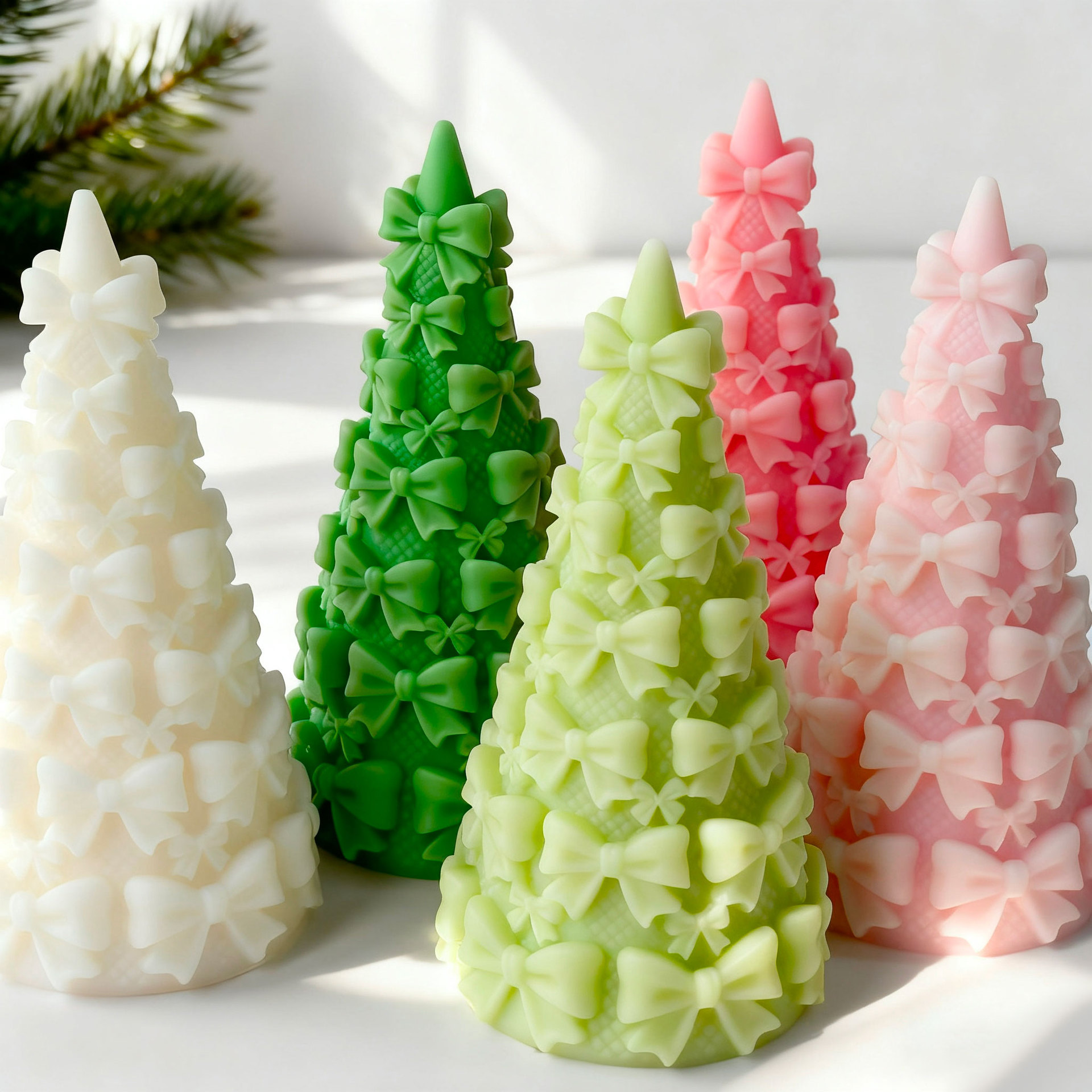 3D Bow Tie Christmas Tree Gift - Kraft Box Candle ulasan dan harga