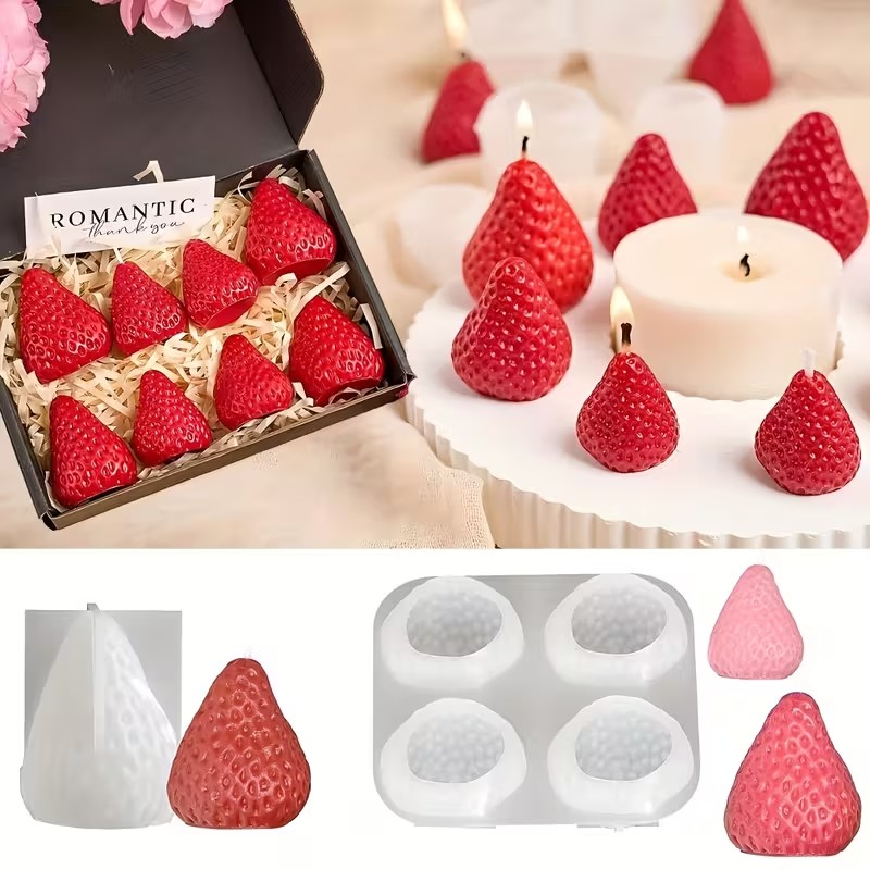 Strawberry Silicone Candle Mol - Candle Making Moulds ulasan dan harga