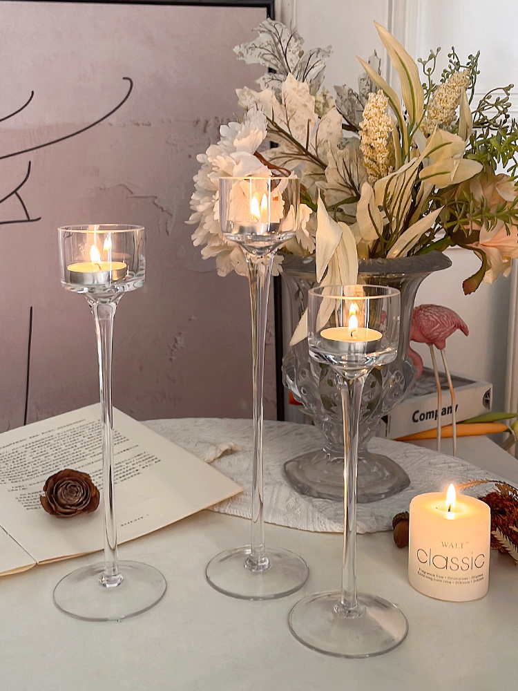3PCS Glass Candlestick Wedding - Candle Making Glass ulasan dan harga