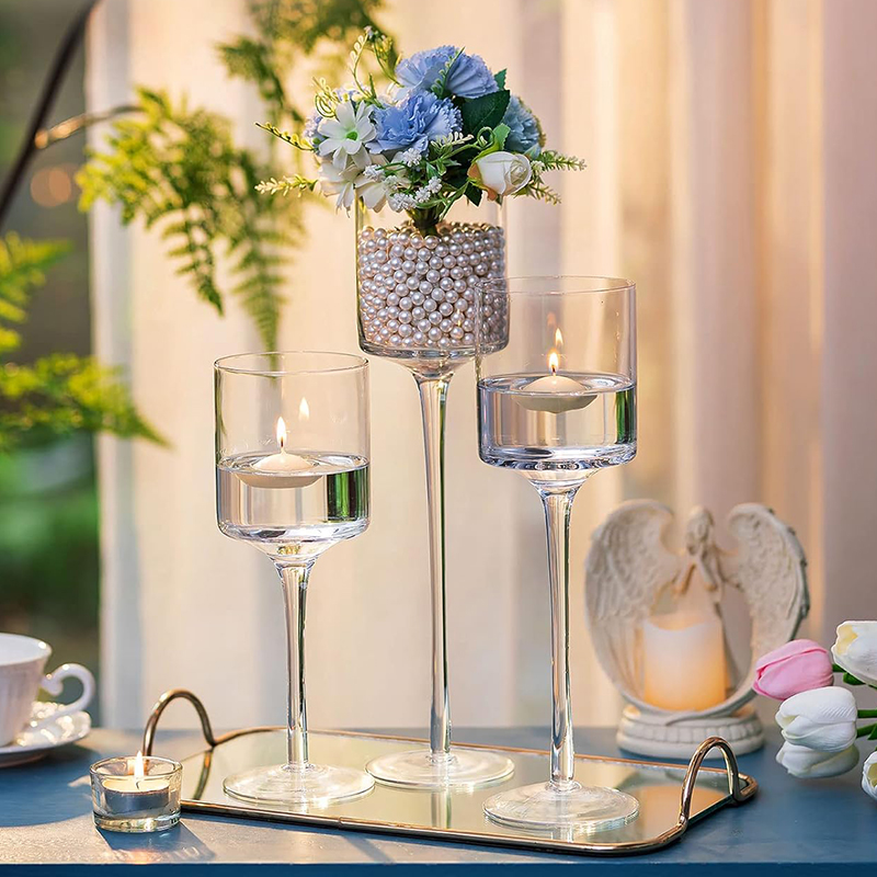 3PCS Glass Candlestick Wedding - Candle Making Glass ulasan dan harga