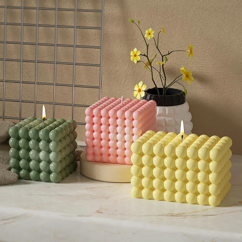 Large Bubble Cube Candles Sili - Candle Making Wax ulasan dan harga