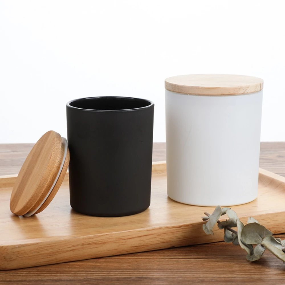 Wooden Cover Glass Candle Jars - Candle Making Homewood ulasan dan harga