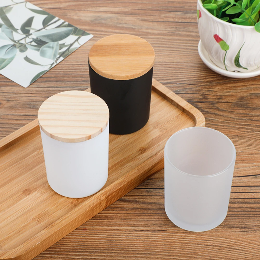 Wooden Cover Glass Candle Jars - Candle Making Homewood ulasan dan harga