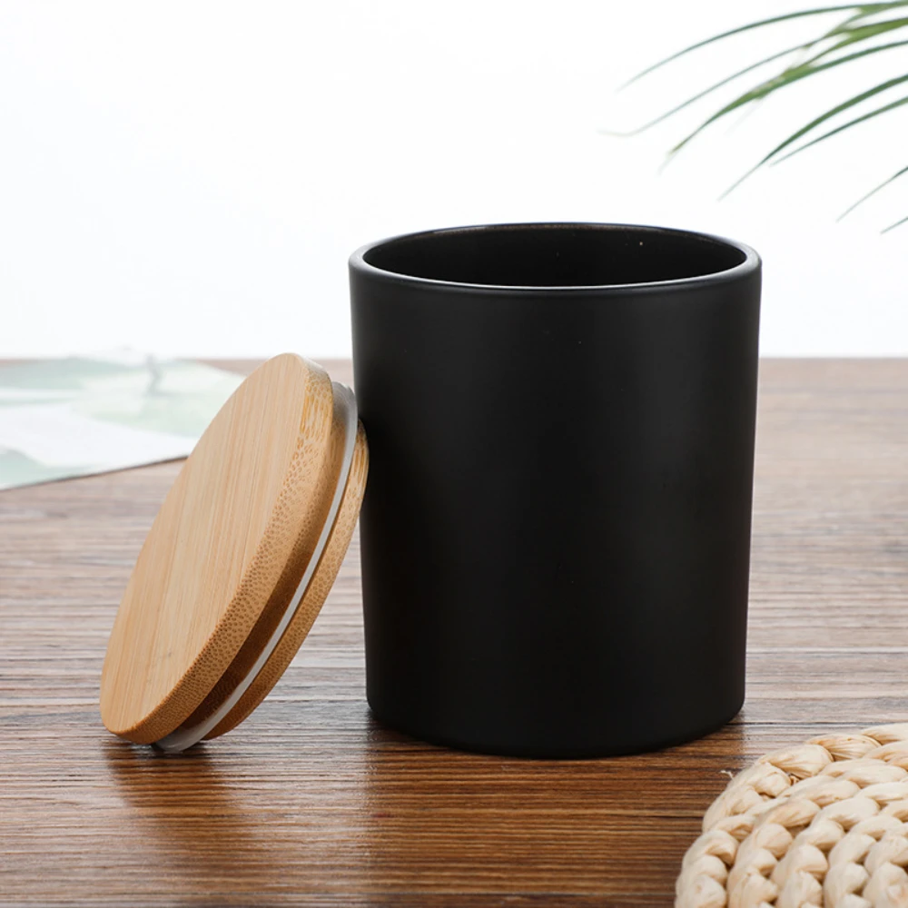 Wooden Cover Glass Candle Jars - Candle Making Homewood ulasan dan harga