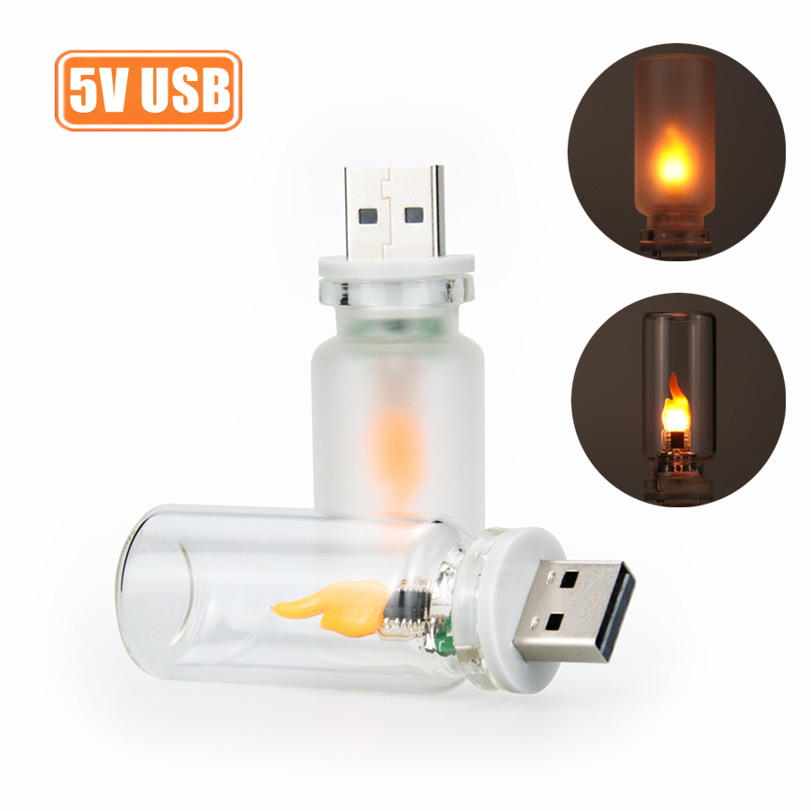 USB Flame Flickering LED Frost - Candle Making Glass ulasan dan harga