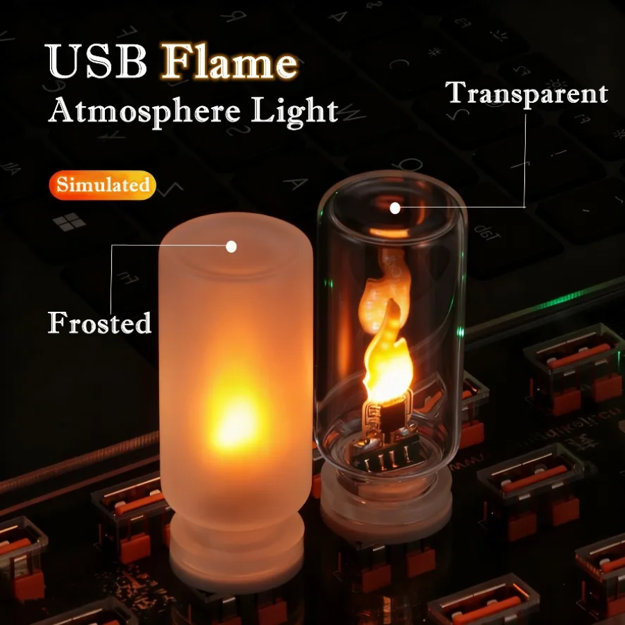 USB Flame Flickering LED Frost - Candle Making Glass ulasan dan harga
