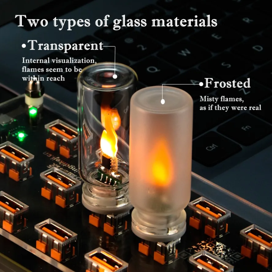 USB Flame Flickering LED Frost - Candle Making Glass ulasan dan harga