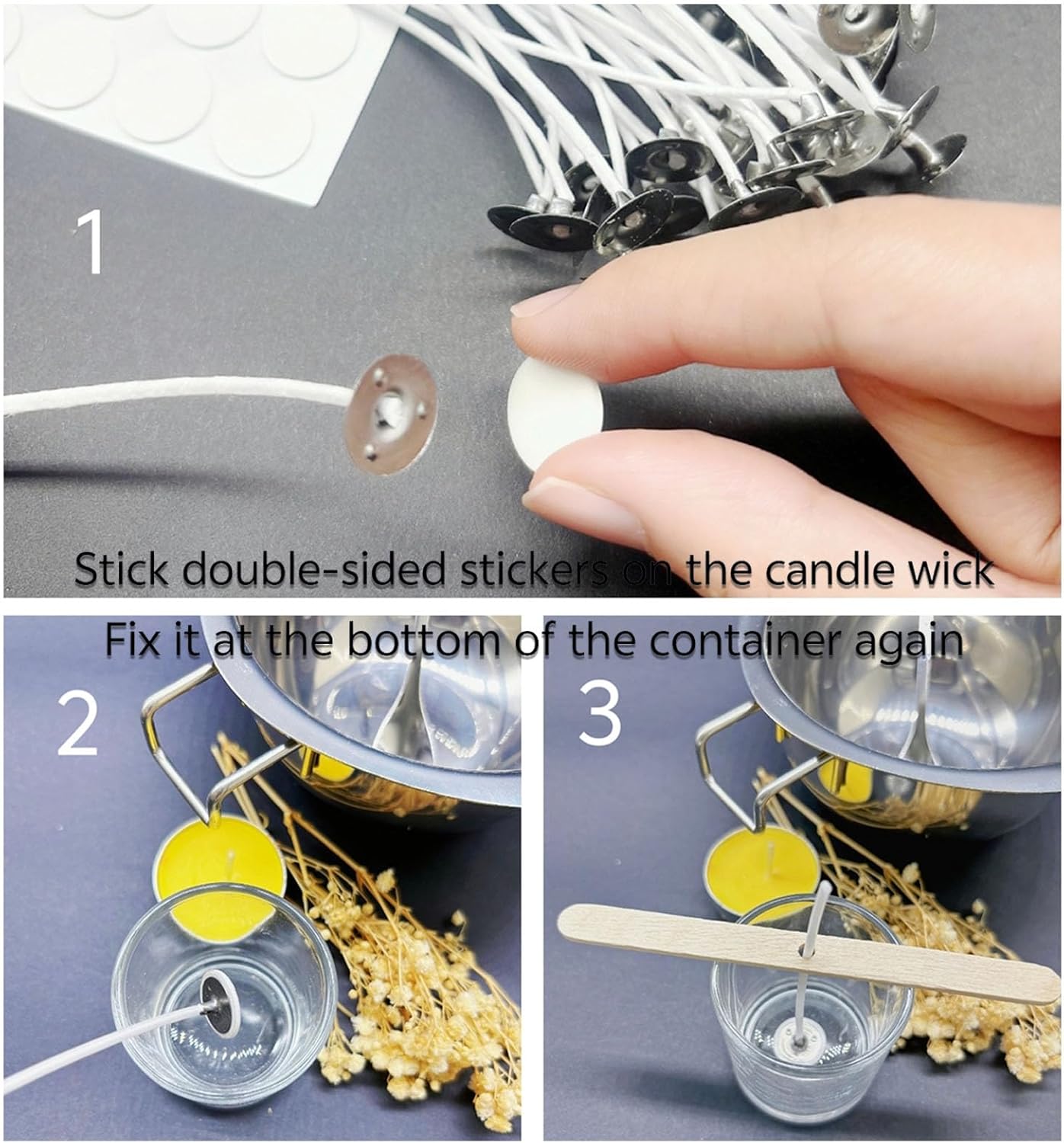 100pcs Candle Wicks Kit with S - Candle Making Glass ulasan dan harga