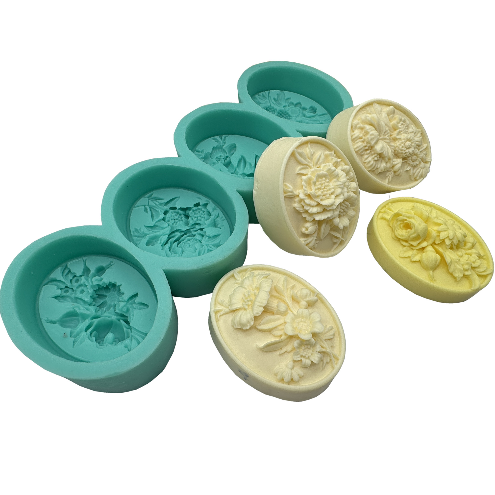 4Cavity Oval Flower 3D Soap Mo - Candle Making Fragrances ulasan dan harga