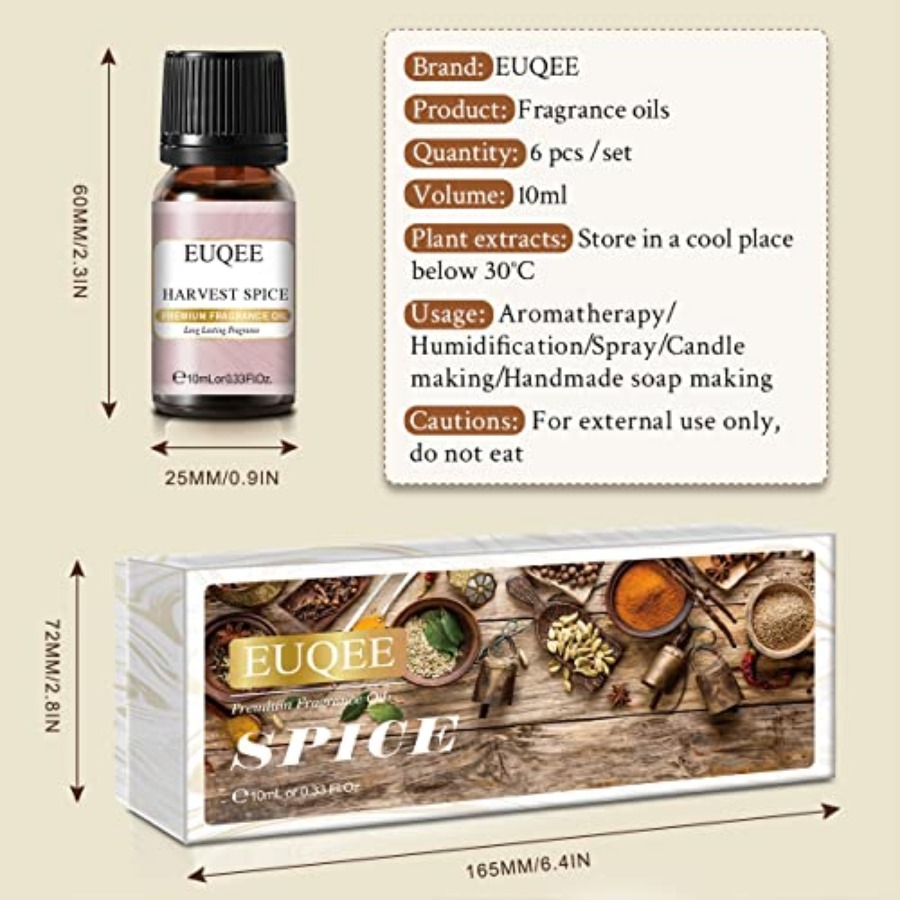 EUQEE 6PCS Spice Autumn Fragra - Candle Making Fragrances ulasan dan harga