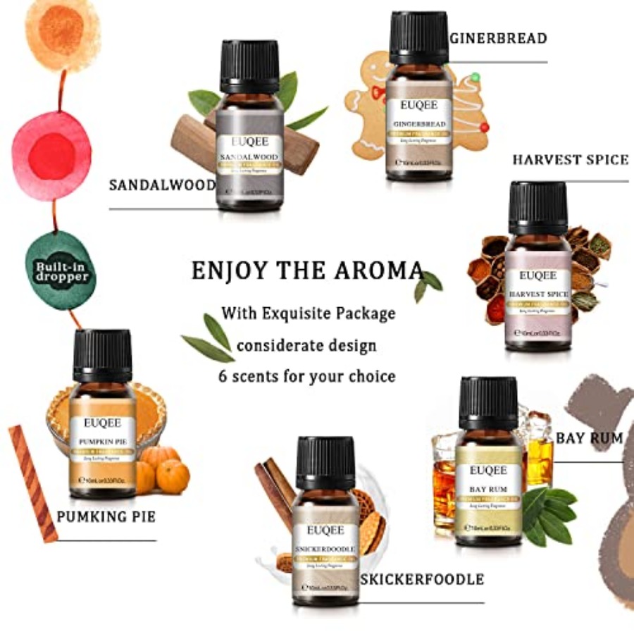 EUQEE 6PCS Spice Autumn Fragra - Candle Making Fragrances ulasan dan harga