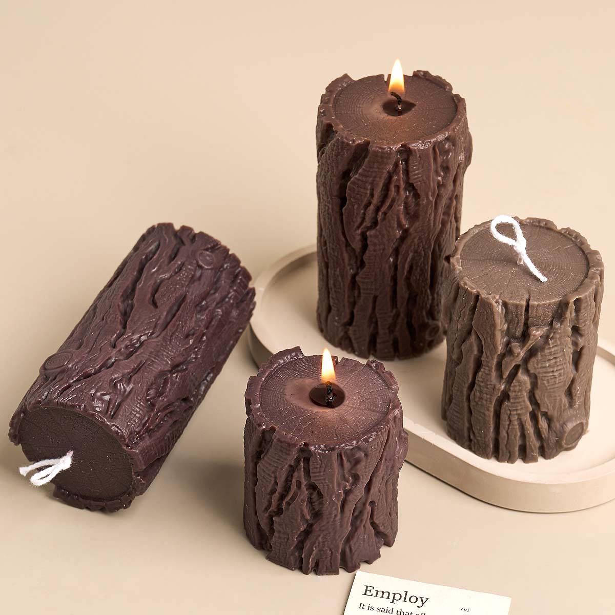 Wood Grain Cylindrical Silicon - Candle Making Homewood ulasan dan harga
