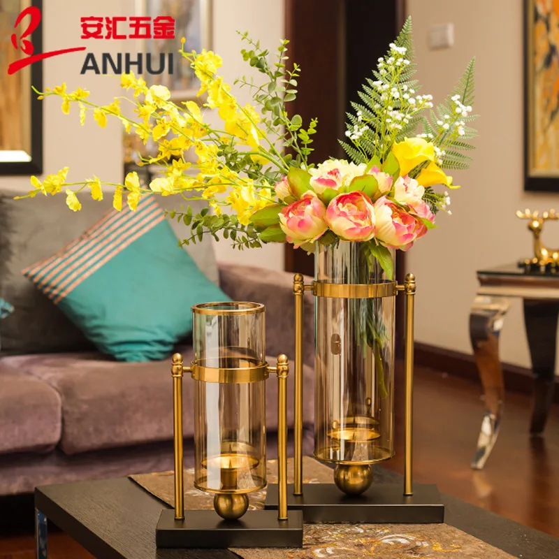 Creative Metal Vase Nordic Gla - Candle Making Glass ulasan dan harga