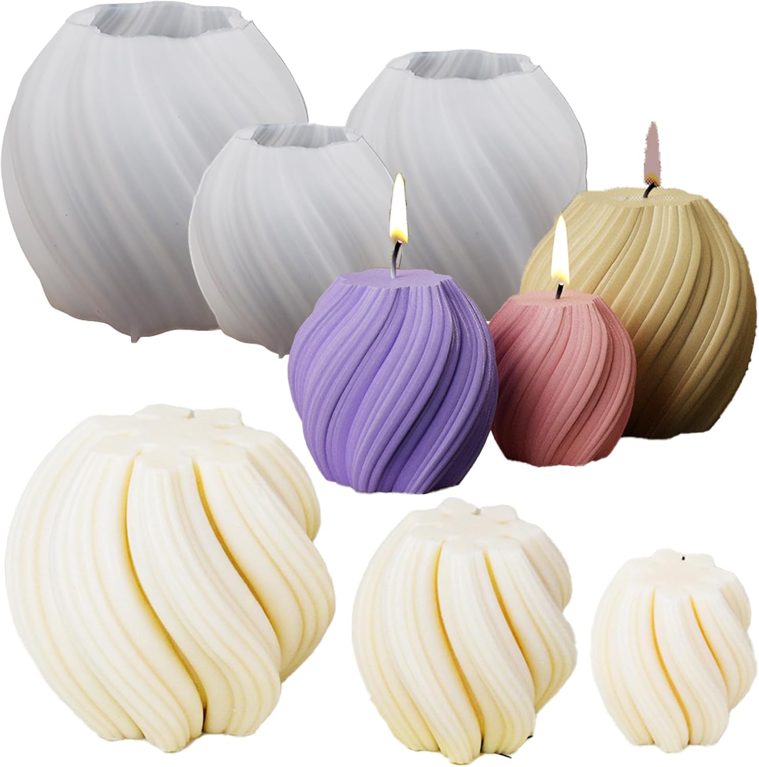 3 Pack Wave Candle Molds - Mul - Candle Mold Silicone ulasan dan harga