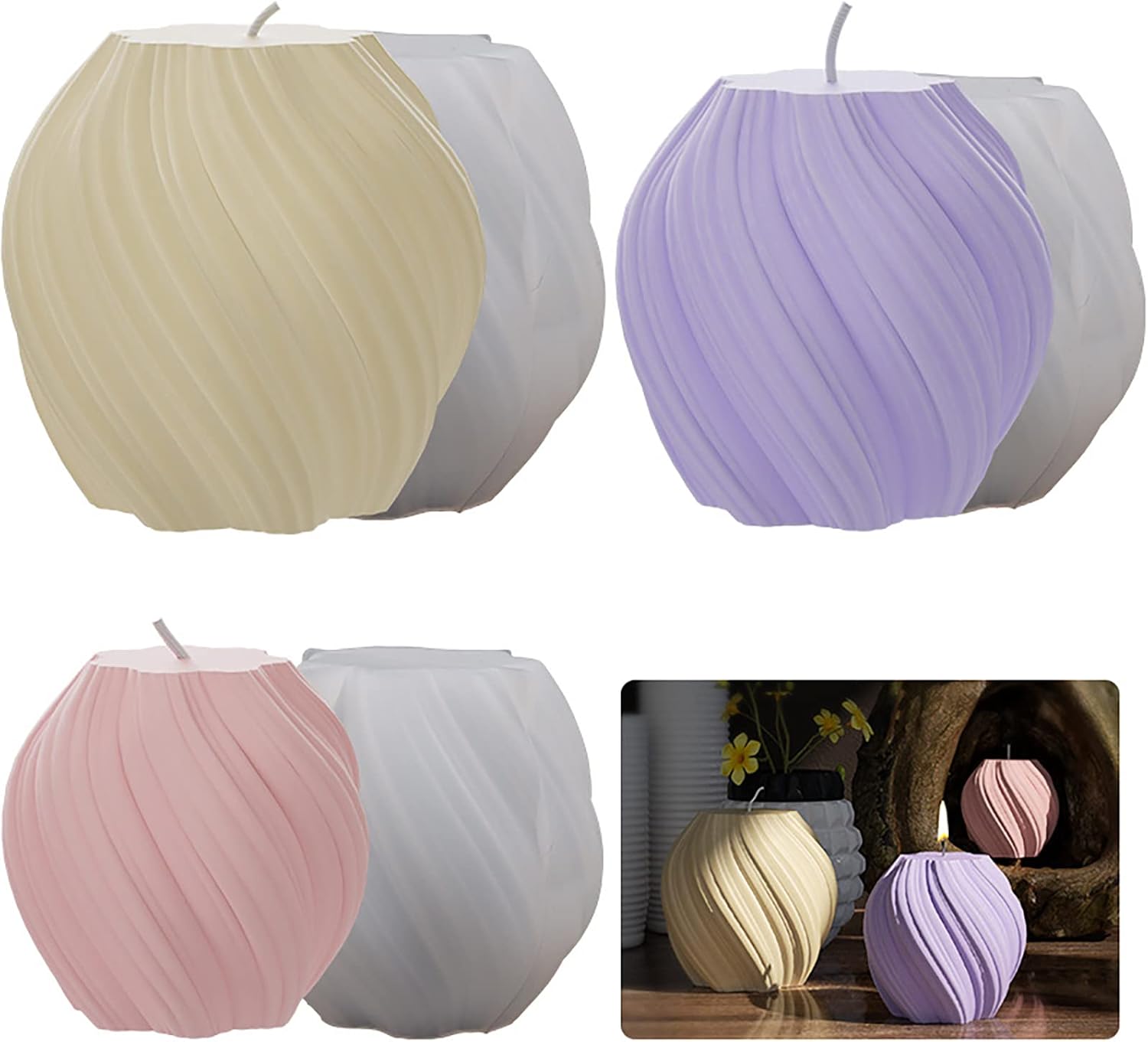 3 Pack Wave Candle Molds - Mul - Candle Mold Silicone ulasan dan harga