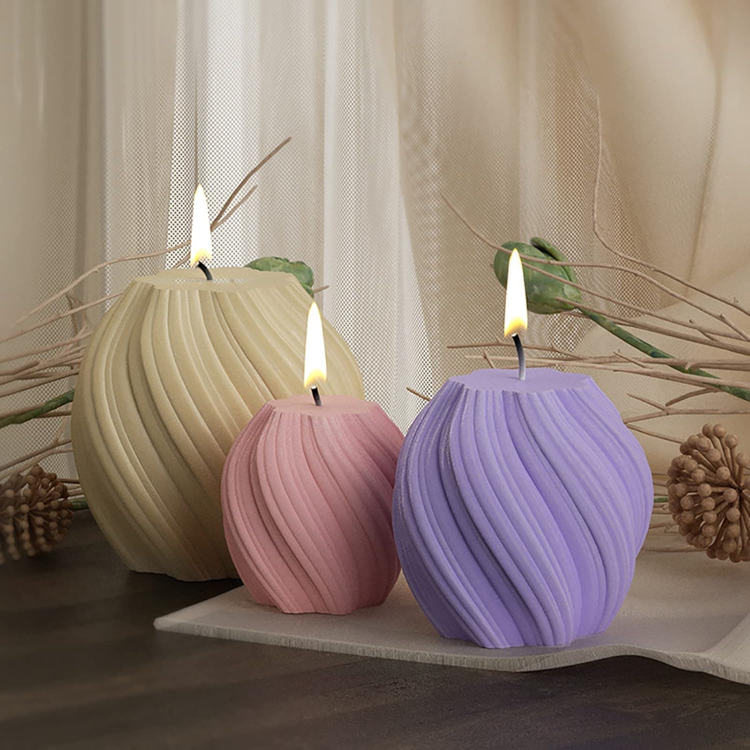 3 Pack Wave Candle Molds - Mul - Candle Mold Silicone ulasan dan harga