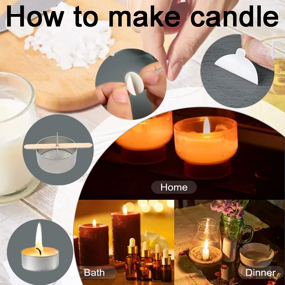 55pcs Flower Candle Wick Wood  - Candle Making Homewood ulasan dan harga
