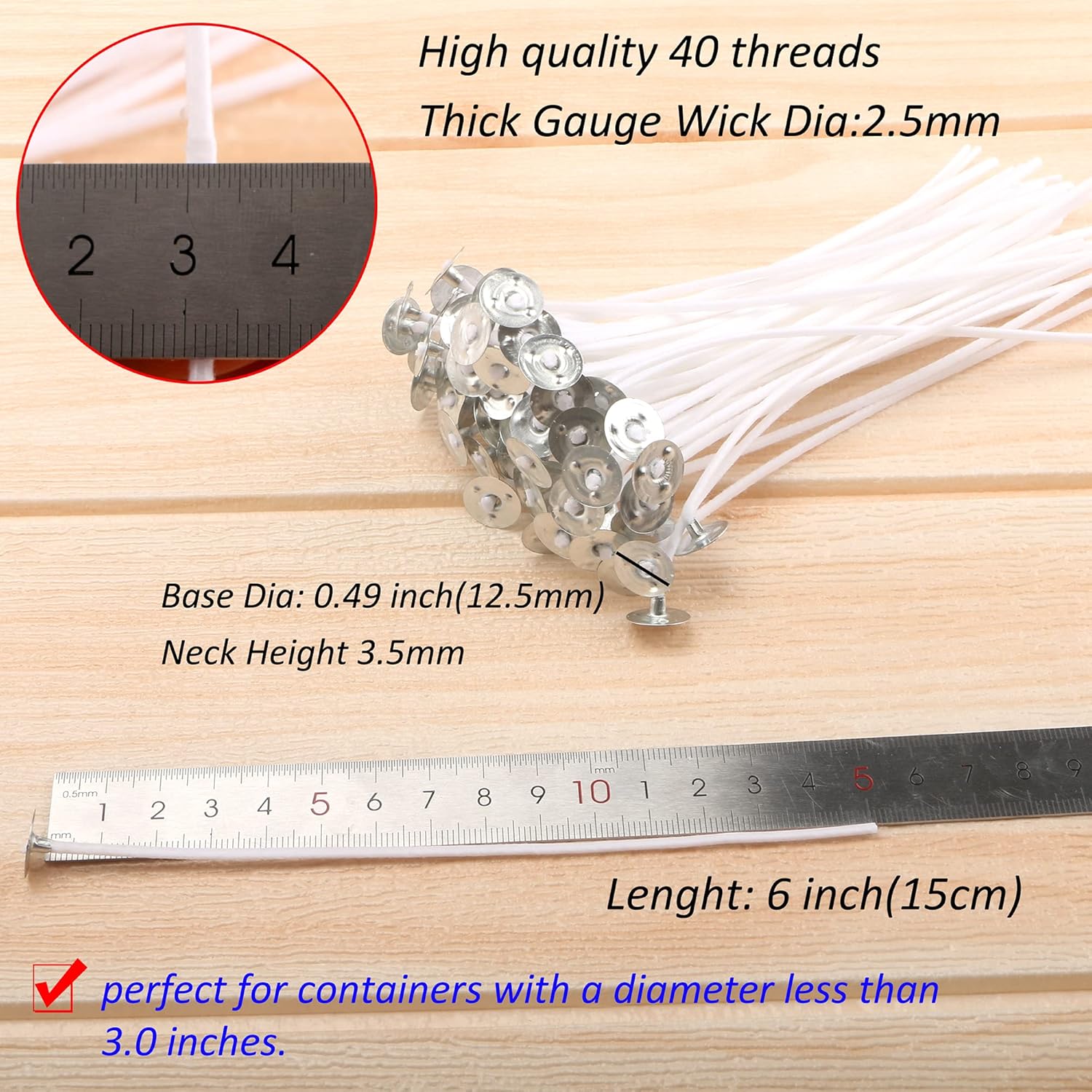 100 Piece 6 inch Pre-Waxed Can - Candle Making Glass ulasan dan harga