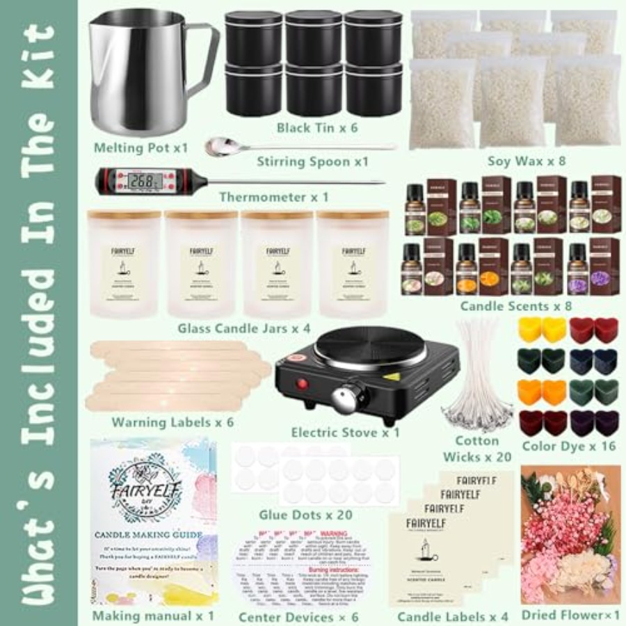 Premium Candle Making Kit with - Candle Making Glass ulasan dan harga