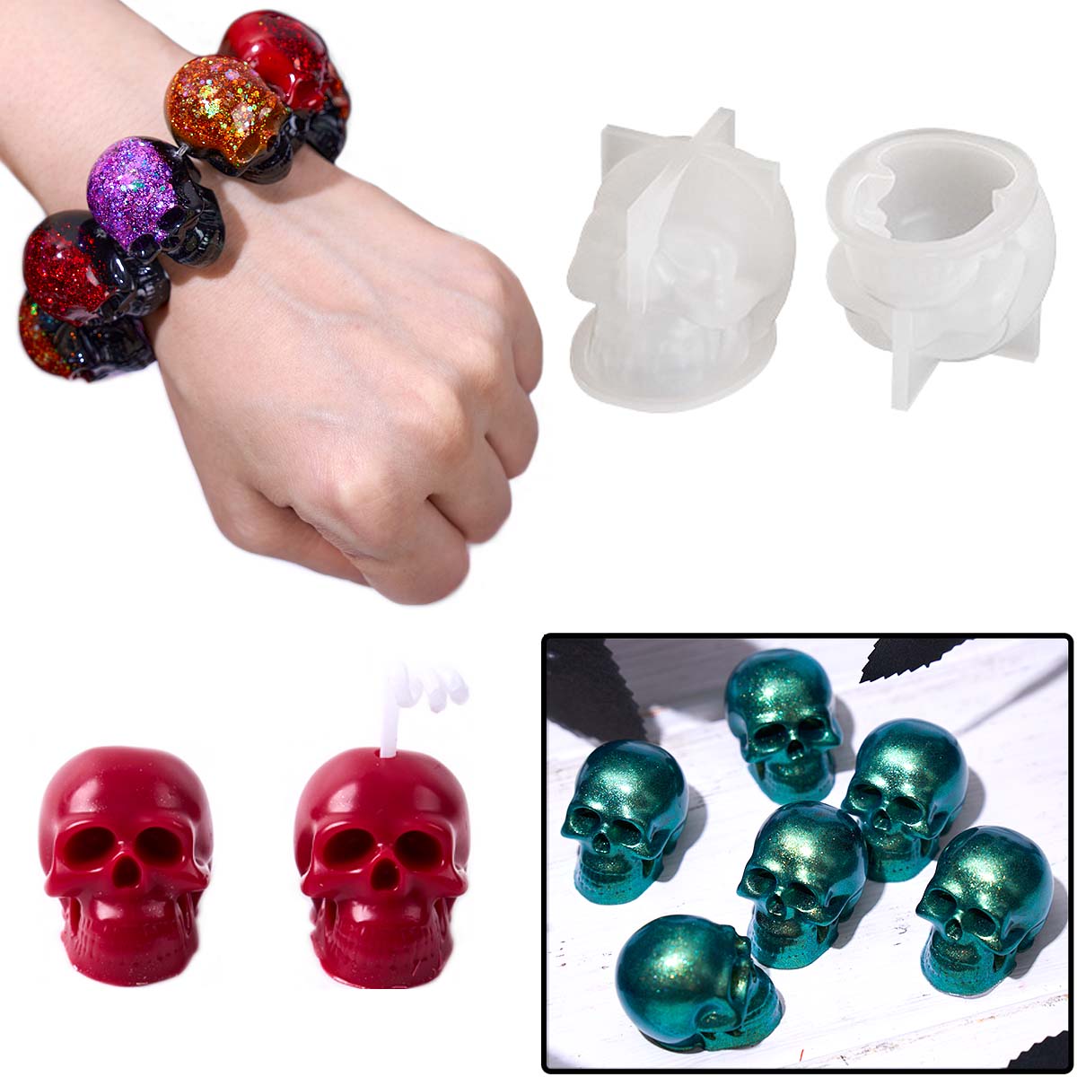Halloween Ornament Mini Skull  - Candle Mold Silicone ulasan dan harga