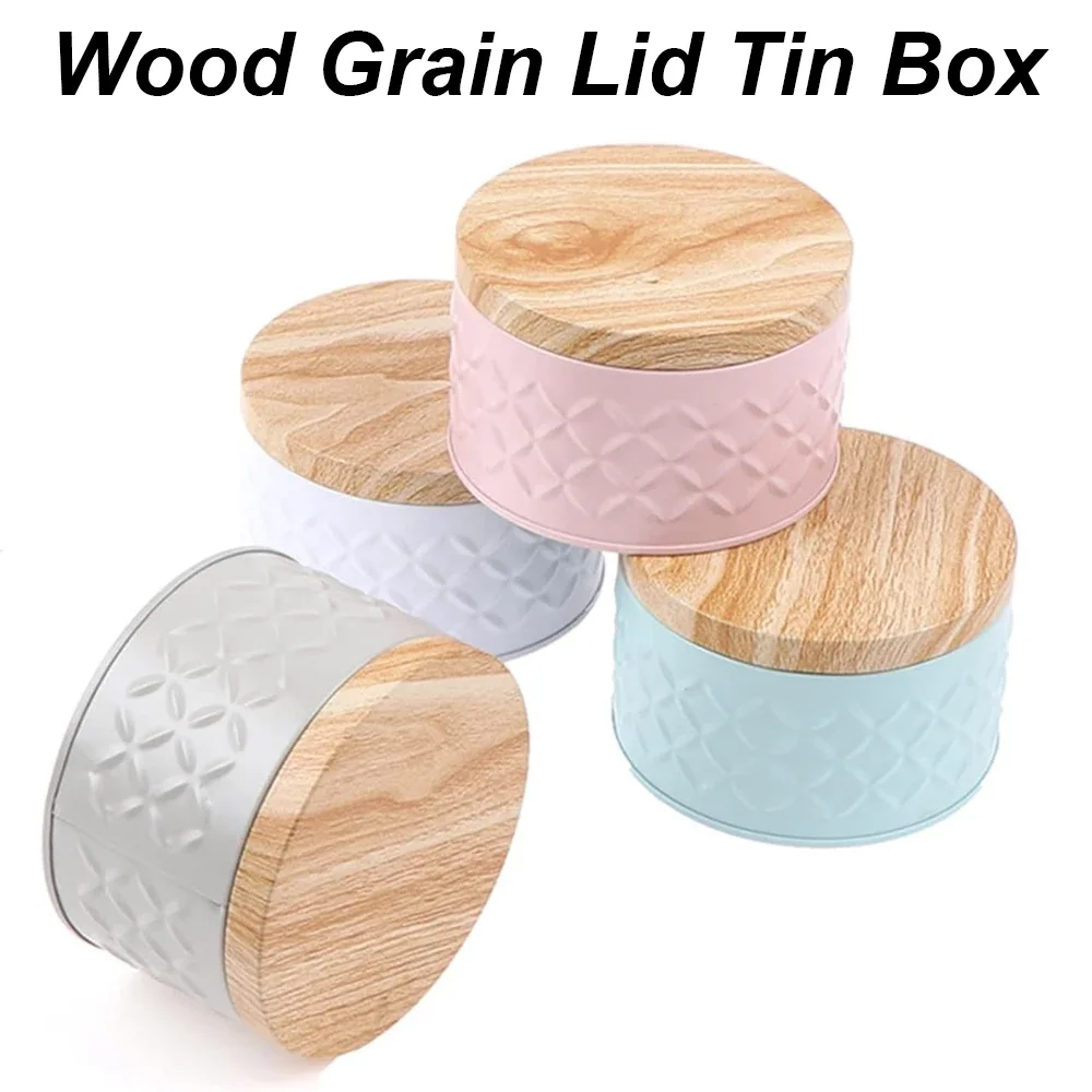 Tea Storage Jar Wood Grain Tin - Candle Making Homewood ulasan dan harga