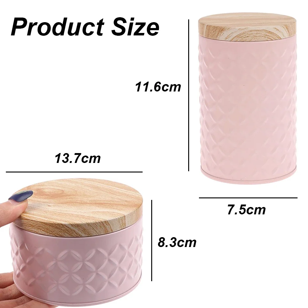 Tea Storage Jar Wood Grain Tin - Candle Making Homewood ulasan dan harga