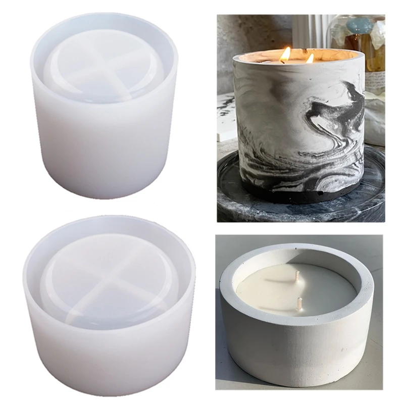 3 Sizes Round Cement Concrete  - Kraft Box Candle ulasan dan harga