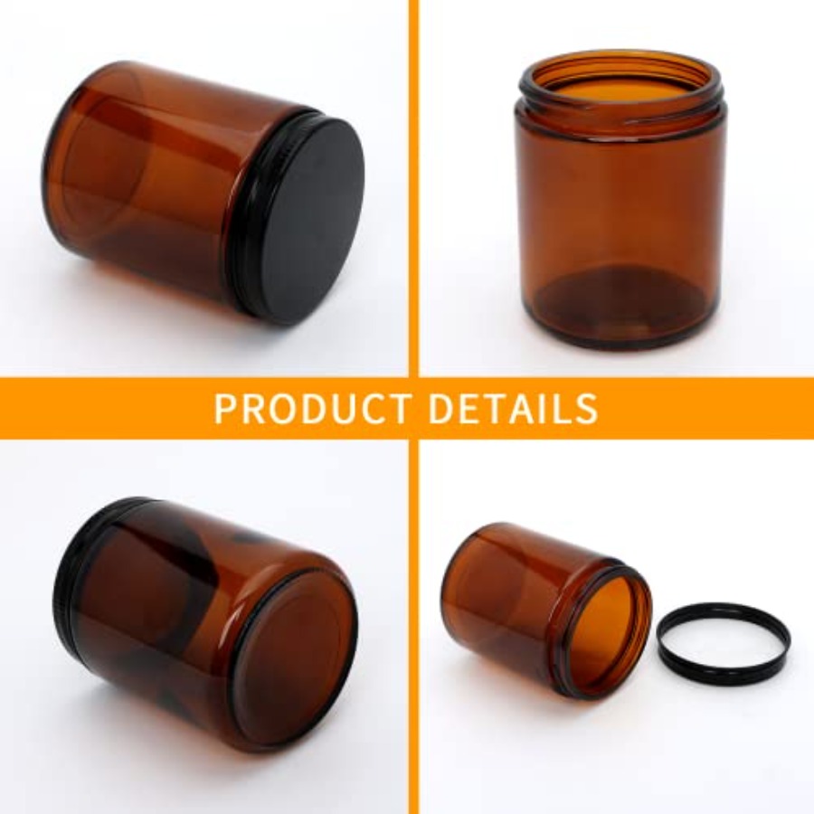 8oz Amber Candle Jars Set of 3 - Candle Making Glass ulasan dan harga