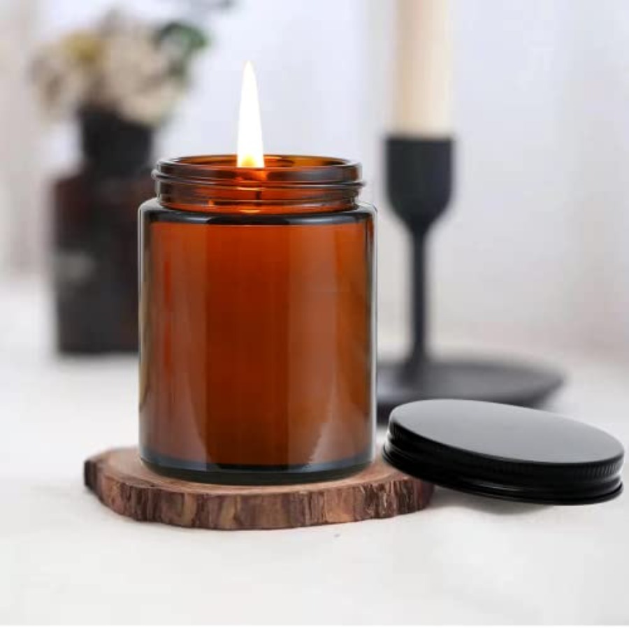 8oz Amber Candle Jars Set of 3 - Candle Making Glass ulasan dan harga