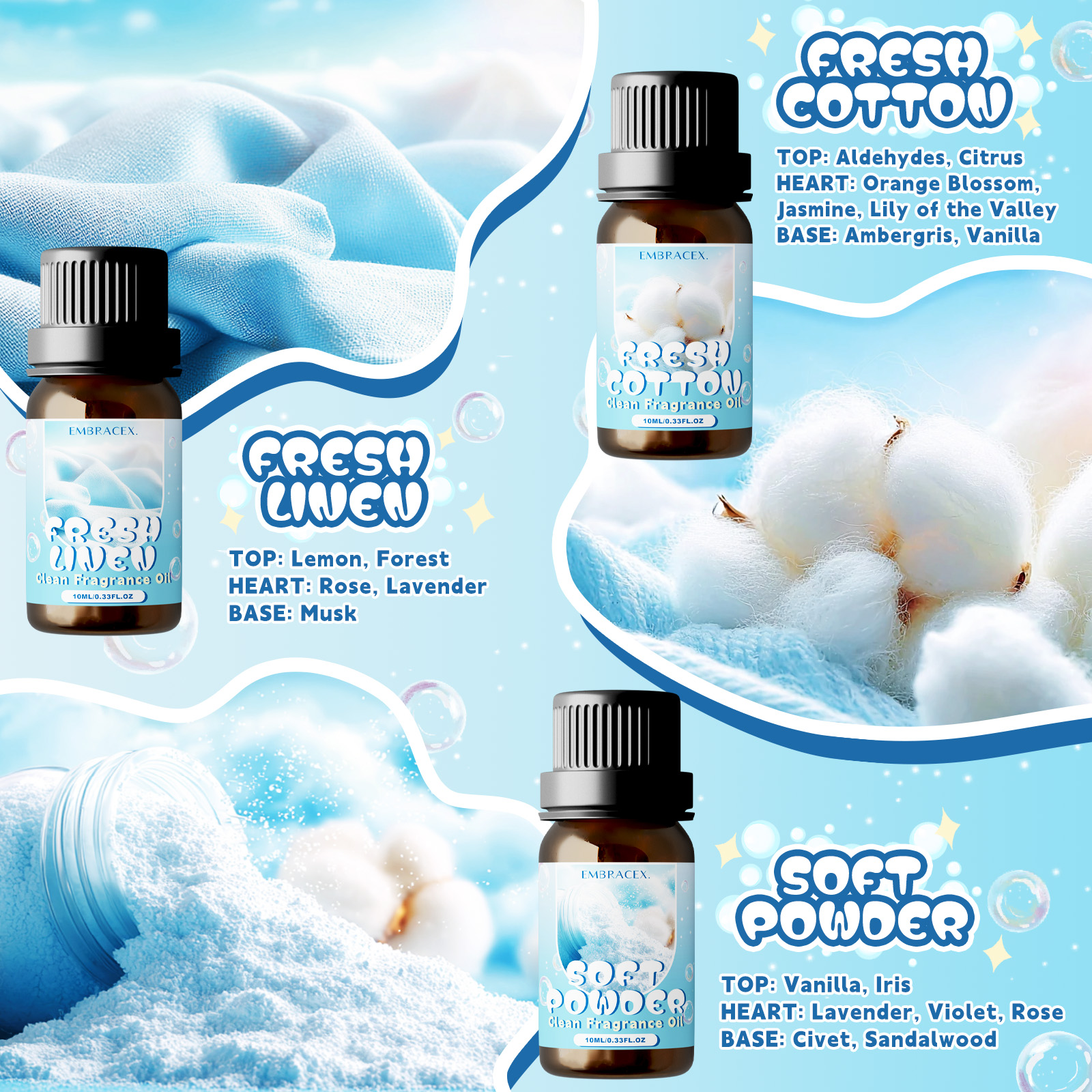 10ml Soft Powder Essential Oil - Candle Making Fragrances ulasan dan harga